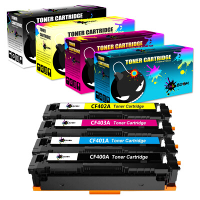 4 Toner replace for HP CF400A-3A 201A Laserjet M252n M252dw MFP M277c6 M277dw