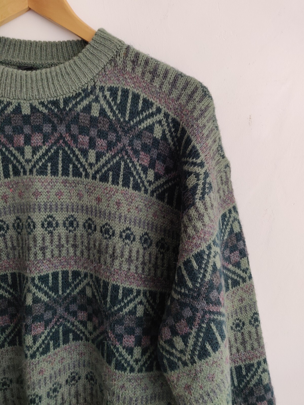Vintage ALPACA Wool Sebsatex Graphic Knit Sloppy Joe Jumper ~ STUNNING PATTERN image 8