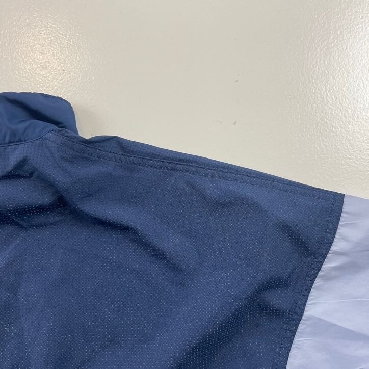 IllumiNITE Jacket Mens Large Blue Full Zip Mock Neck Windbreaker Vented Outdoor