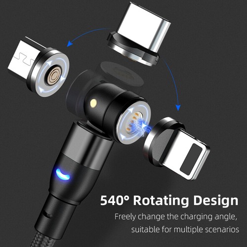 3 in 1 Magnetic Fast Charging Data Syn Magnetic Cable Phone USB Charger A17 - Picture 5 of 13