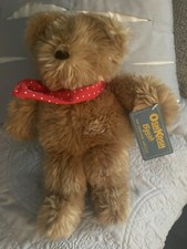 Eden Osh Kosh B'Gosh Teddy Bear Brown With Red Scarf Plush Stuffed Animal 12" WT