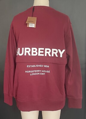 Burberry★素敵!Acklow Men's Print Red Jersey Sweatshirt Burberry Acklow Men's Print Red Jersey Sweatshirt, all sizes