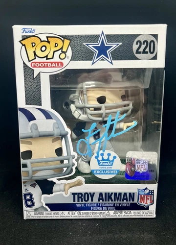 Troy Aikman Signed NFL Dallas Cowboys HOF Funko Pop! #220 Exclusive With JSA COA