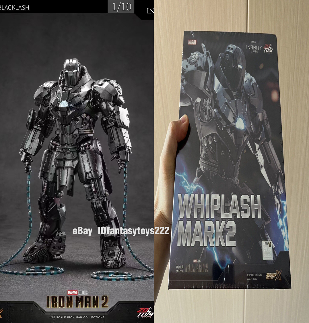 ZD Toys Whiplash MARK II BLACKLASH W/light iron man 2 Action
