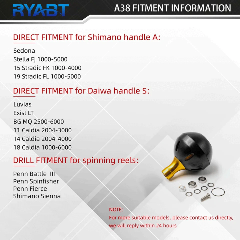 Manopola di Alimentazione per Mulinello Shimano Sahara FI Twin Power Daiwa 38mm - Immagine 3 di 4