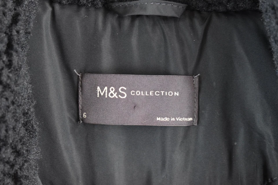 Marks & Spencer Womans Blue Long Parka Jacket Fleece Softshell Size 6 - Image 4 of 4