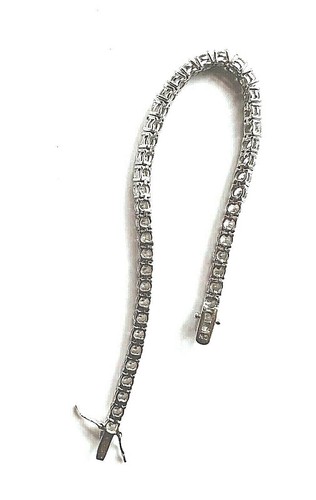 RelavenO Sterling Silver Tennis Bracelet crafted with Round Cut Cubic Zirconia - Picture 9 of 12