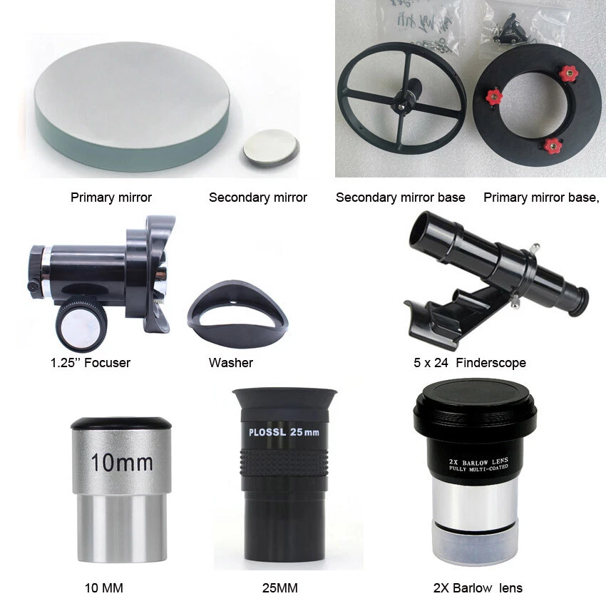 76 114 150 203mm caliber DIY Astronomical telescope All Parts Accessories
