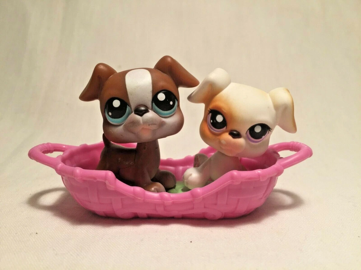 LPS Littlest Pet Shop pair Dogs Boxer Puppies 83 84