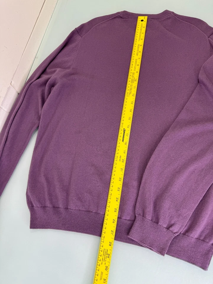 Brooks Brothers Sweater Mens Large L Cashmere Blend Purple Pullover Crewneck - Image 4 of 4