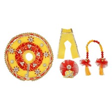 Laddu Gopal Dress Cloth Bhagwan Poshak of God Mukut Bal Gopal Kanha Krishna D...