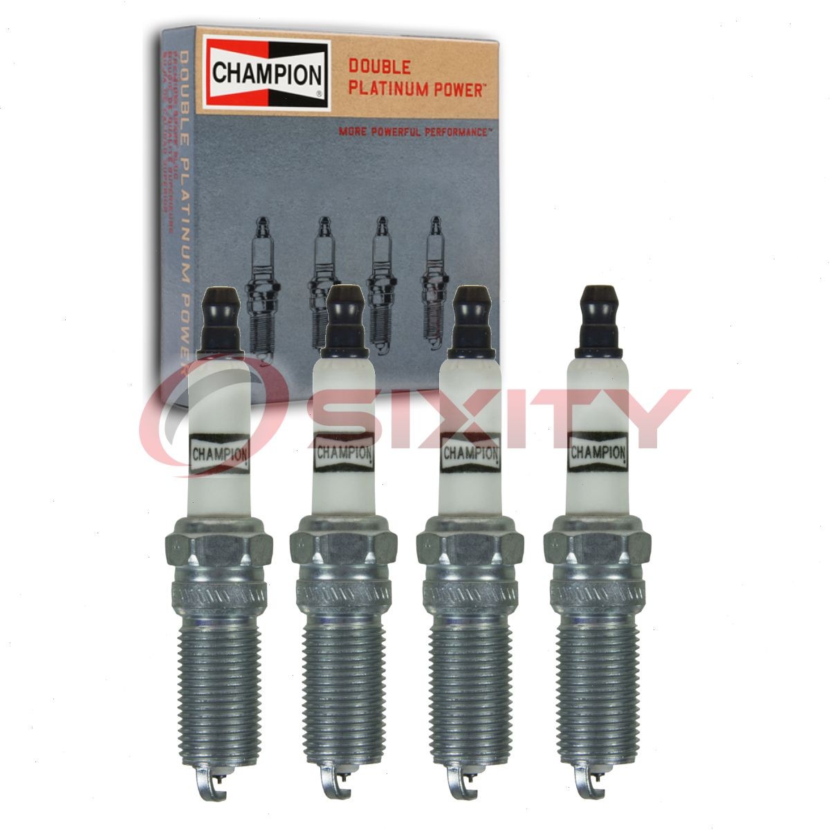 4 pc Champion Double Platinum Spark Plugs for 2018-2020 GMC Terrain 2.0L L4 rd