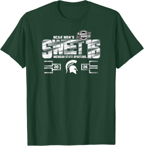 Michigan State Spartans Sweet 16 2026 Men's March Madness T-Shirt