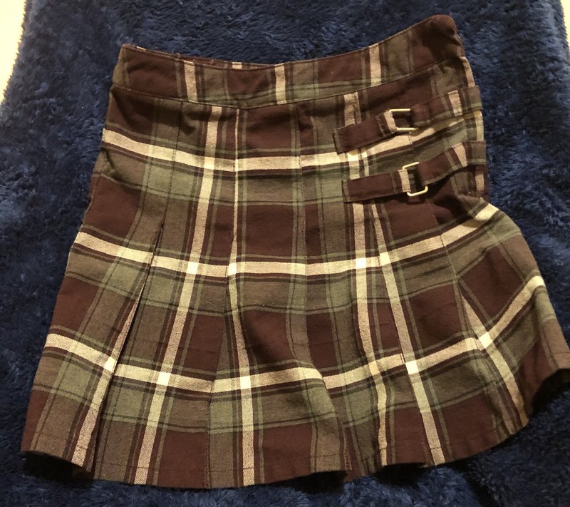 French Toast Girls Burgundy Plaid Pleated Skort Size 7