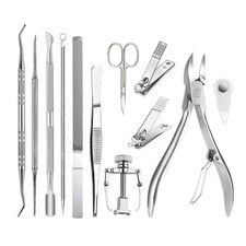 12Pack Ingrown Toenail Tool Nail Clipper Lifter Pusher Nipper File Corrector Kit