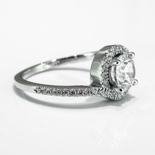 1 CT Diamond Engagement Ring Round Cut F/SI1 14K White Gold Size 6