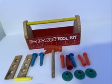 1980 Toy-Vintage Connor Kids Power Tool Kit Jr Carpenter wooden take a long box