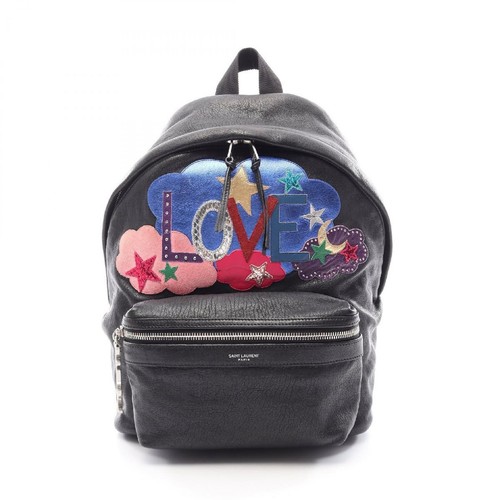 Saint Laurent Paris YSL Sac City Backpack Leather Black Rucksack Bag