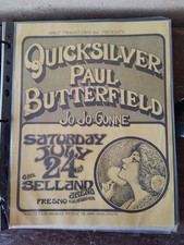 quicksilver paul butterfield jo jo gunn vintage concert poster