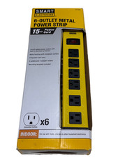 SMART ELECTRICIAN  6-OUTLET METAL POWER STRIP, 15  POWER CORD, 370-5692