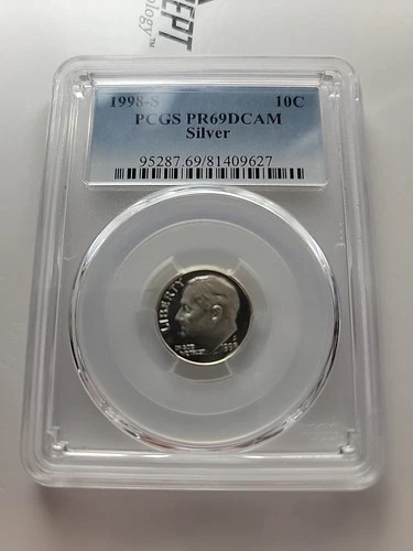 1998 S 10C Silver Roosevelt Dime Proof PCGS PR69DCAM