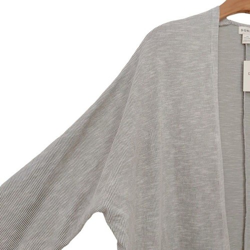 Donni Open Cardigan Womens One Size Gray Sandwash Ribbed Long Sleeve Lightweight - Picture 5 of 11