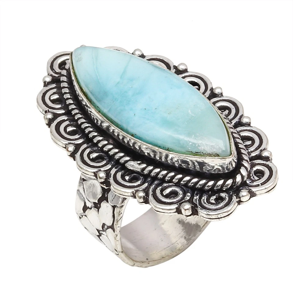 Larimar Gemstone Handmade Silver Jewelry  "6.5" - Image 2 of 4