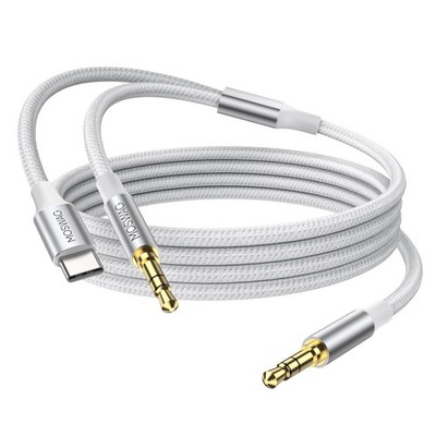 2 in 1 3.5mm Aux to 3.5mm Audio Aux Jack Cable 3.28FT/1M with USB C to AUX Ad...