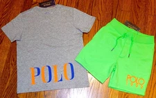 POLO RALPH LAUREN AUTHENTIC TODDLERS BOYS ORIGINAL NEW 2Pc SHORTS SET Sz 5, NWT