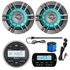 JBL PRV175 Receiver, 2X 6.5" LED Speakers, USB/AUX Mount, Remote, Antenna, Wire