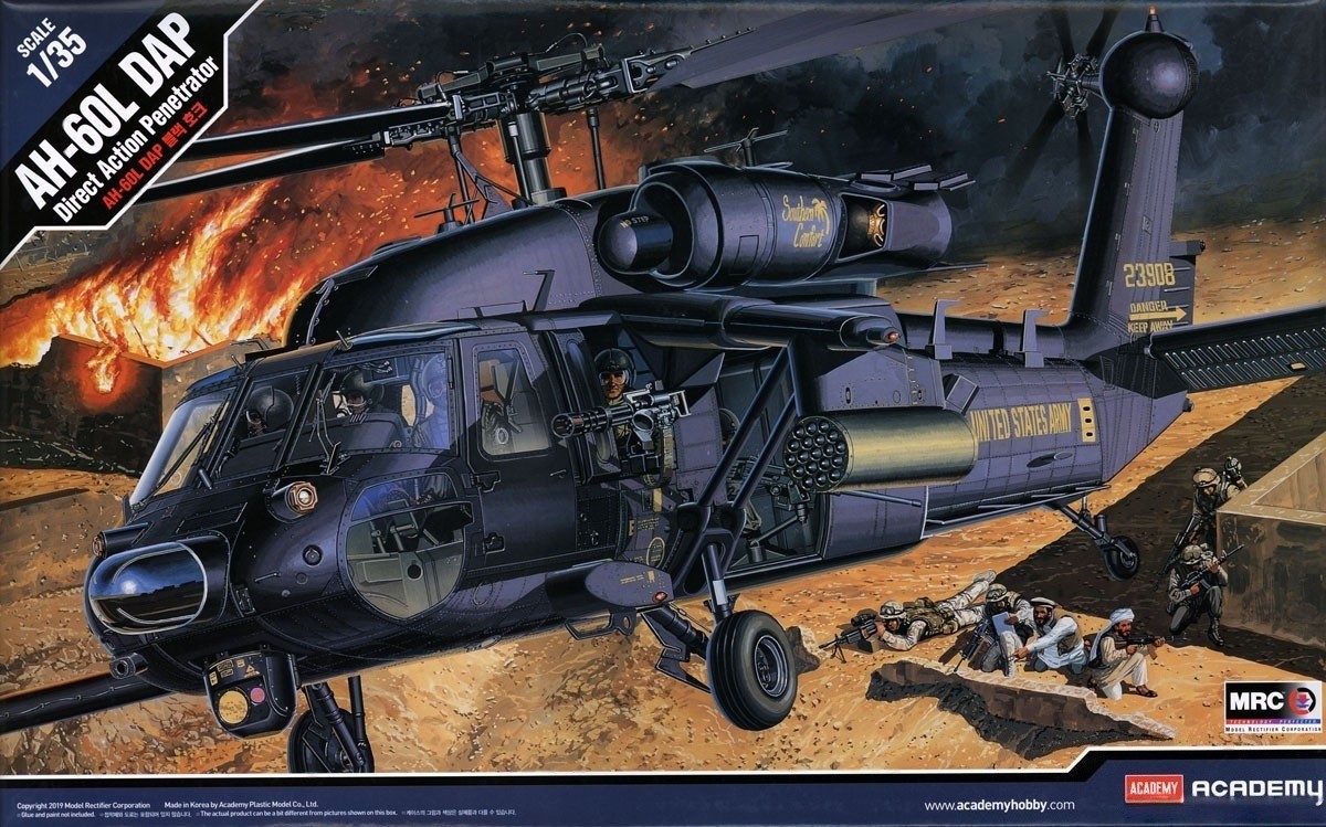 Academy Models 1/35 Ah60l DAP Black Hawk Helicopter Acd12115 for