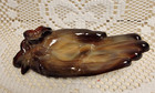 Degenhart Glass Rose OPEN HAND Jewelry Trinket Dish Chocolate Caramel SLAG — photo 1
