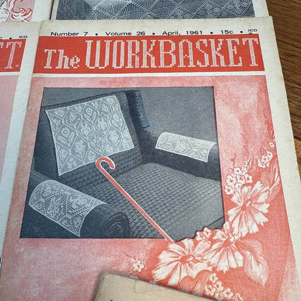 Workbasket Magazine Lot 11 Craft Crochet Knit Ideas Many Patterns 1961 - Image 4 of 4