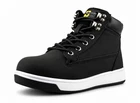 Grafters Mens Womens Black Leather Safety Trainer Boots Steel Toe Cap Lace Up