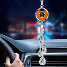 Car Crystal Pendant Air Freshener / Oil Diffuser with Logo (GLOWS IN THE DARK)