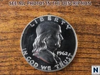 NobleSpirit GEM Proof Cameo 1962 Franklin Silver Half Dollar Bold Strike