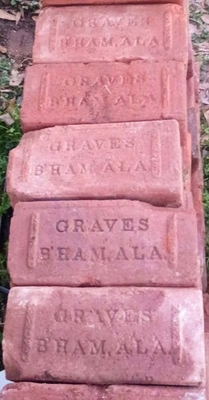 #ad Graves Bham Ala Antique 120 year old Salvaged Red Clay Brick $16.00