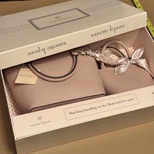 Nanette Lepore Matching Handbag Set – Mom & Mini Tote Set – Blush Pink – New Box