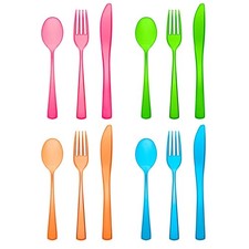 Party Essentials Heavy-Duty Hard Plastic Cutlery Combo Pack, 144 Pieces/48 Pl...