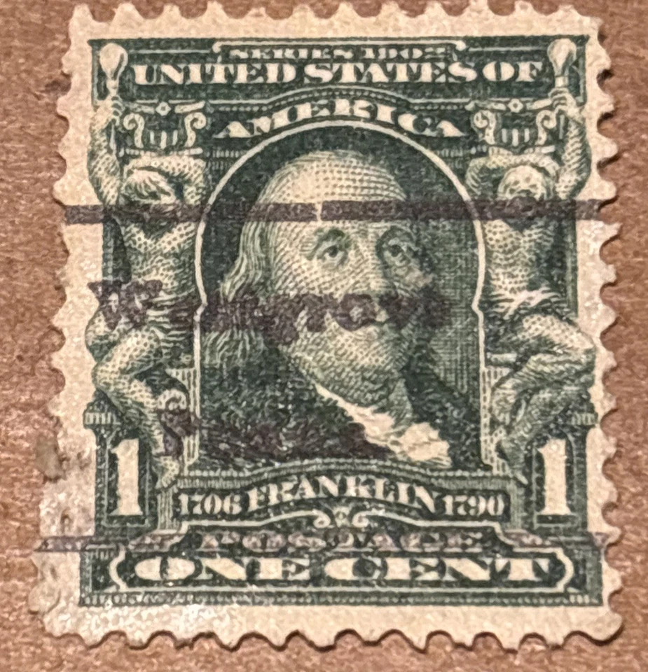 WESTGROVE PENN DEAD POST OFFICE PRECANCEL TYPE L-1TS SC 300 1 CENT FRANKLIN PB1 - Image 2 of 3