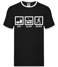 Eat Sleep Skate - Mens Ringer - Skater Love Skating Board Skateboard Funny