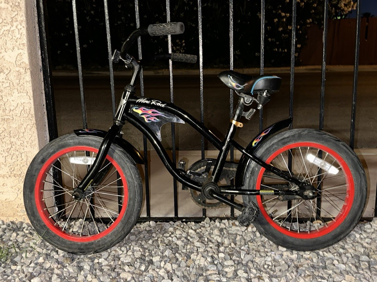 ELECTRA MINI ROD BIKE RAT PIT FLAT BLACK RED CRUISER KIDS 16
