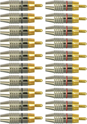 RCA Plug Solder Gold Audio Video Adapter Cable Connector (20 Pack)