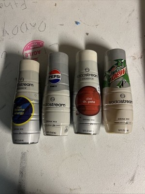 4  Soda Stream 24 Cans Per Bottle Diet Pepsi Dr Pete Mt Dew Extreme Energy H5