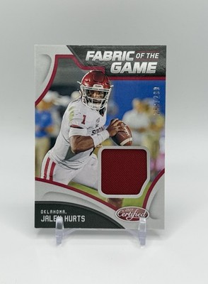 2020 Certified Fabric of the Game JALEN HURTS Rookie RC Patch #18 Card # /299