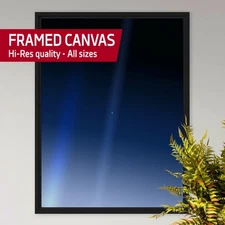 Pale Blue Dot, Framed Canvas — NASA Voyager 1 Science Poster, Space Vector Art