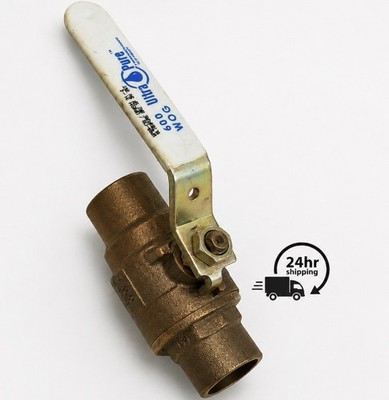 (1-1/4 ) Milwaukee Ultrapure Bronze Sweat Ball Valve 600 WOG Solder End, UPBA150