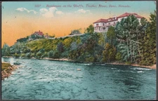 Residences on the Bluffs above Truckee River Reno NV postcard ca 1910