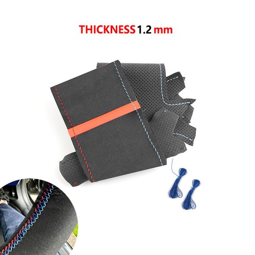 Steering Wheel Suede Leather Cover Trim For BMW M Sport 1 3 Series E82 E87 E90 - Picture 14 of 18