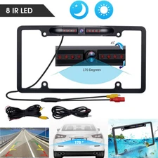 12V US License Plate Frame Rear View Backup Camera 8 IR CMOS HD LED Night Vision
